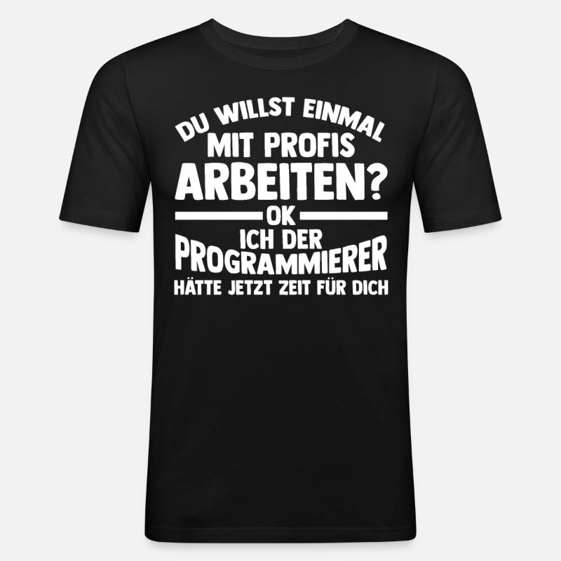 Programmieren Entwickler Coder Programmierer - Männer Slim Fit T-Shirt - Schwarz