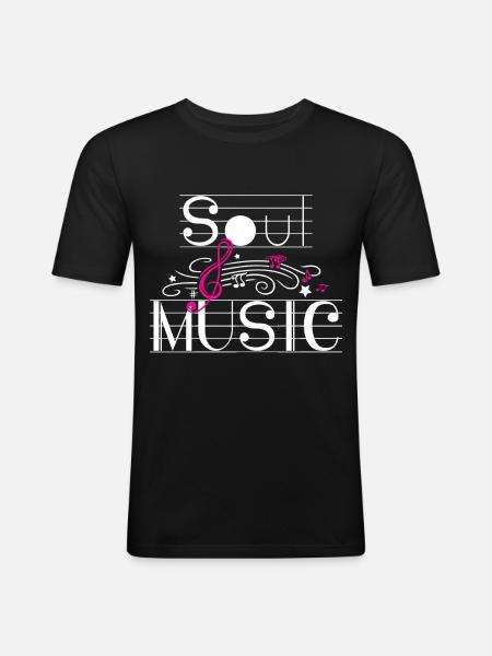 Soul Music Afro Soul Music Sheet Music Music Lovers Mu - Men's Slim Fit T-Shirt - black