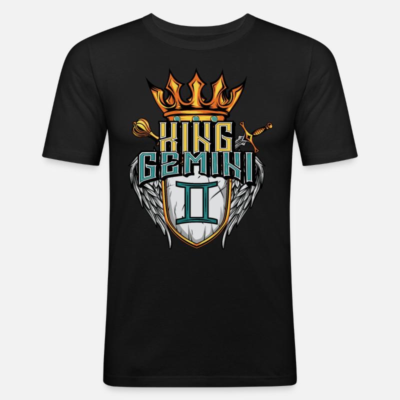 Zwillinge Sternzeichen - Männer Slim Fit T-Shirt - Schwarz