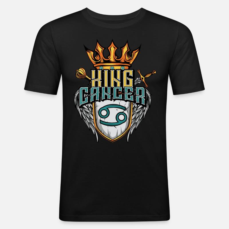 Krebs Sternzeichen - Männer Slim Fit T-Shirt - Schwarz