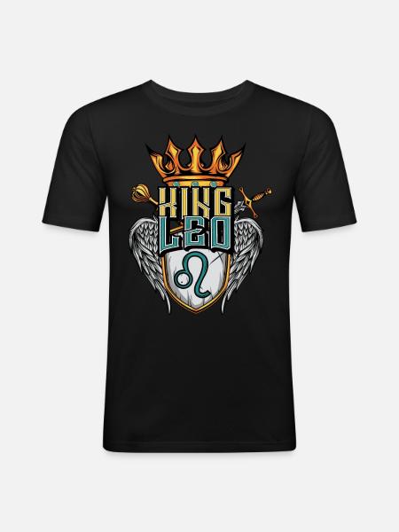 Leo Zodiac Sign - Men's Slim Fit T-Shirt - black