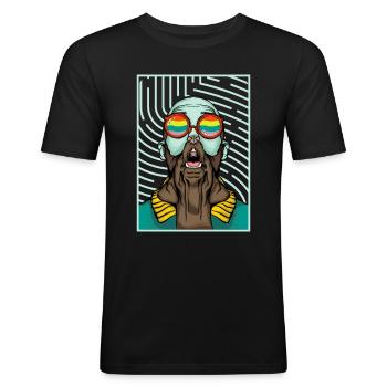 Gay pride - Männer Slim Fit T-Shirt - Schwarz - Vorne - Nik (191cm)