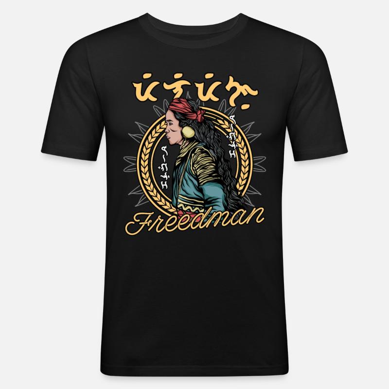 Native Amerika - Männer Slim Fit T-Shirt - Schwarz