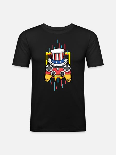 Gaming Gaming Controller Games Gamer - Men's Slim Fit T-Shirt - black
