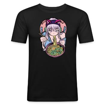 Anime Anime Manga Anime Mädchen - Männer Slim Fit T-Shirt - Schwarz - Vorne - Nik (191cm)