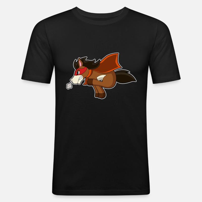 Pferd Held - Männer Slim Fit T-Shirt - Schwarz
