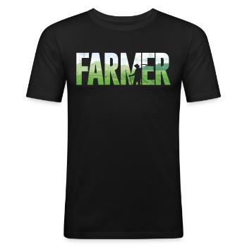 Farming Farmer Farmer - Männer Slim Fit T-Shirt - Schwarz - Vorne - Nik (191cm)