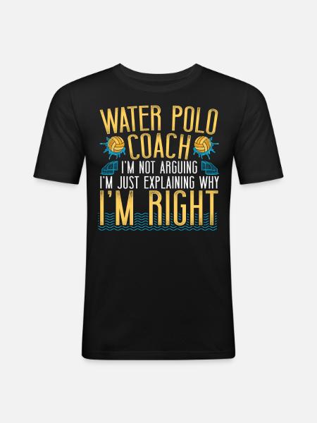 Entraîneur de Water-Polo Vintage Water - T-shirt près du corps Homme - noir