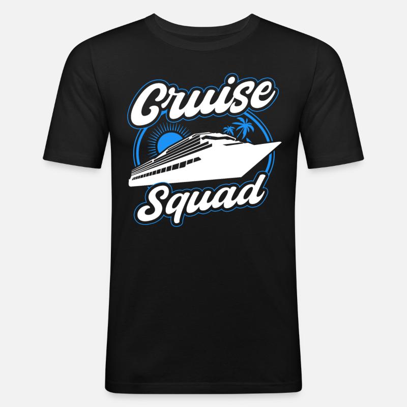 Cruise Squad Schiffreise - Männer Slim Fit T-Shirt - Schwarz