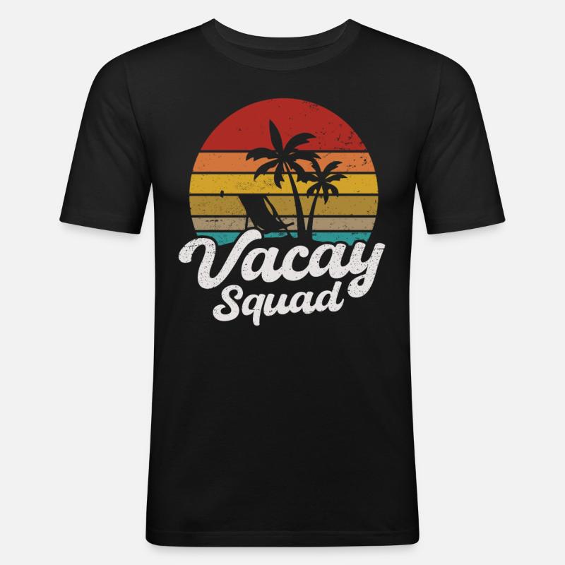 Vacay Squad - Männer Slim Fit T-Shirt - Schwarz