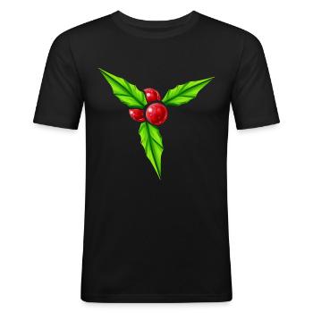 Big Mistletoe For Christmas - Men's Slim Fit T-Shirt - black - Front - Nik (191cm)