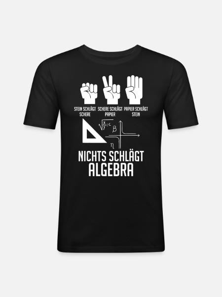 Mathematik Mathe Rechnen Algebra - Männer Slim Fit T-Shirt - Schwarz