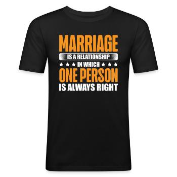 Marriage is a relationship wedding day - Men's Slim Fit T-Shirt - black - Front - Nik (191cm)
