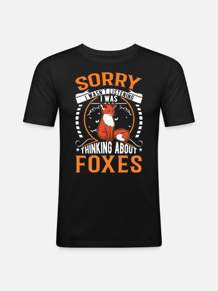 Fox Gift Red Fox - Men's Slim Fit T-Shirt - black