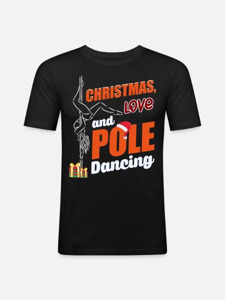 PoledancDancer, Pole Dancing Noël Love - T-shirt près du corps Homme - noir