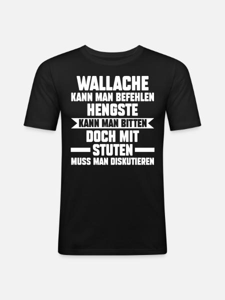 Reiten Reiter Pferd Pferde - Männer Slim Fit T-Shirt - Schwarz