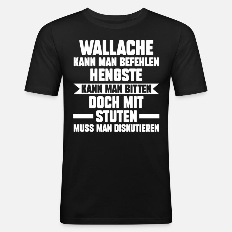 Reiten Reiter Pferd Pferde - Männer Slim Fit T-Shirt - Schwarz