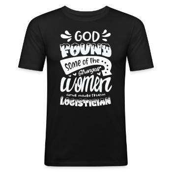 Logistiker Sendungszustellung Auftragsverfolgung - Männer Slim Fit T-Shirt - Schwarz - Vorne - Nik (191cm)