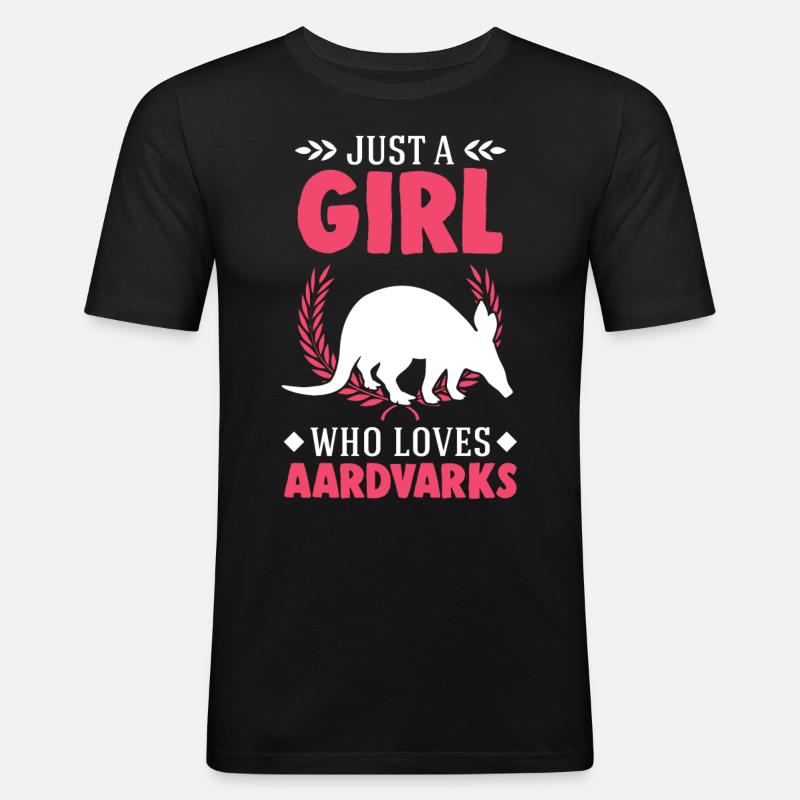 Erdferkel Mädchen Aardvark - Männer Slim Fit T-Shirt - Schwarz