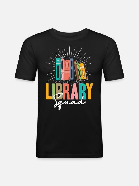 Library Squad - Men's Slim Fit T-Shirt - black