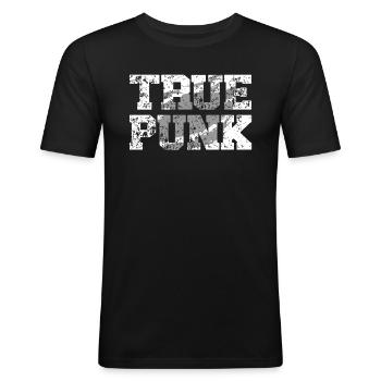 Wahrer Punk-musiker Instrumentalist Emo-punk-musik - Männer Slim Fit T-Shirt - Schwarz - Vorne - Nik (191cm)
