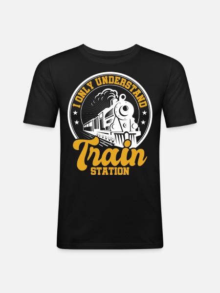 Train Modellbauer, Modelllokomitive Lok Lokomotive - Men's Slim Fit T-Shirt - black