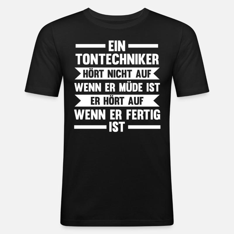 Toningenieur Tontechnik Tontechniker - Männer Slim Fit T-Shirt - Schwarz