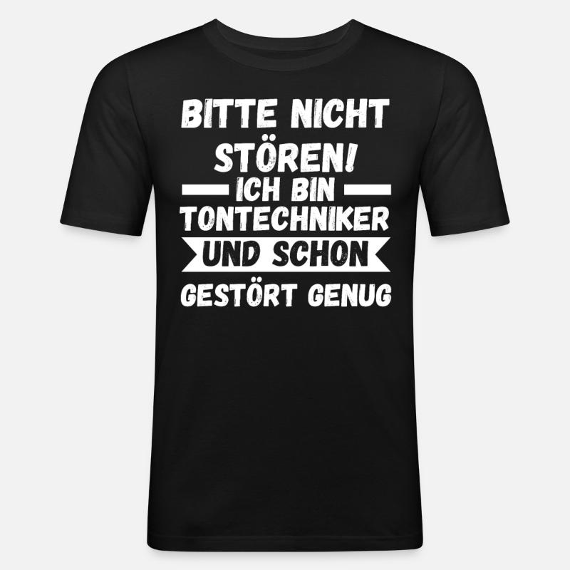 Toningenieur Tontechnik Tontechniker - Männer Slim Fit T-Shirt - Schwarz