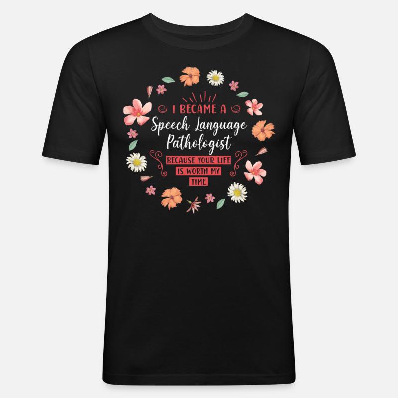 Speech Therapist Therapy Assistant - Männer Slim Fit T-Shirt - Schwarz