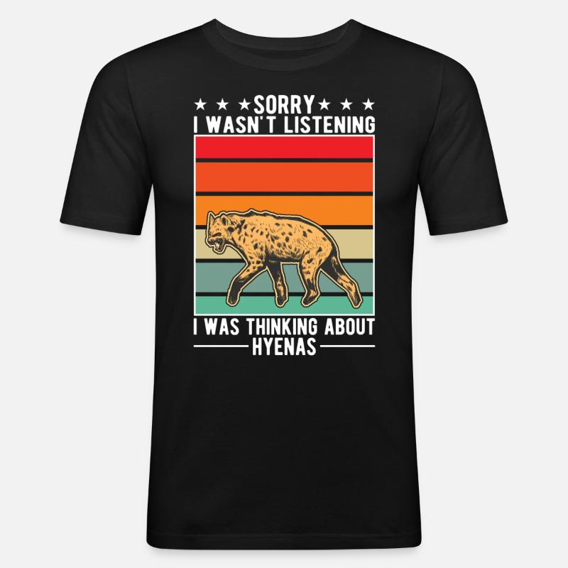 Hyäne Geschenk Erdwolf Hyena - Männer Slim Fit T-Shirt - Schwarz