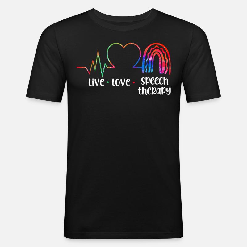 Speech Therapist Therapy Assistant - Männer Slim Fit T-Shirt - Schwarz