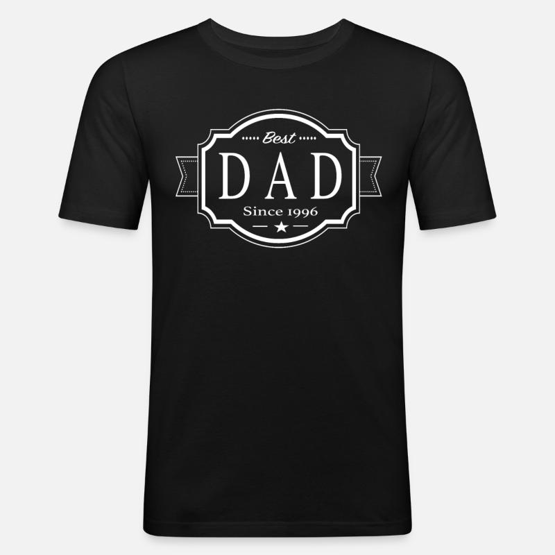 Bester Papa Seit 1996 - Männer Slim Fit T-Shirt - Schwarz