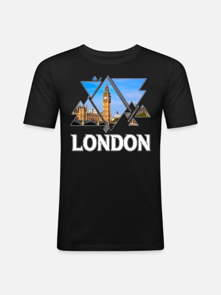 London England UK City Skyline Home Love - Men's Slim Fit T-Shirt - black