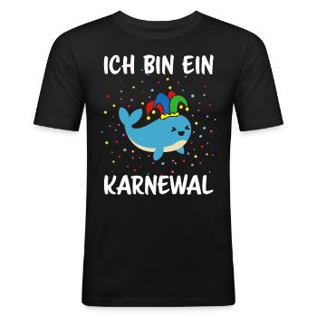 Karneval Fasching Konfetti Kostümersatz Karnewal - Männer Slim Fit T-Shirt - Schwarz - Vorne - Nik (191cm)