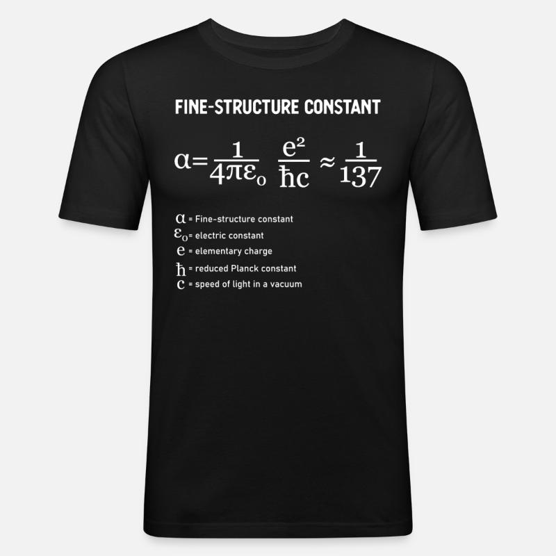 Fine Structure Constant Physics - Men's Slim Fit T-Shirt - black