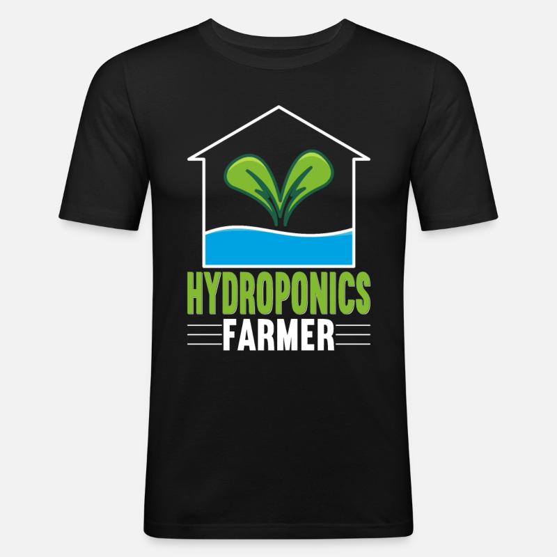 Hydroponik Indoor-Gartenbau - Männer Slim Fit T-Shirt - Schwarz