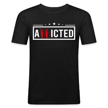 Bogensport Bogenschütze Bogenschießen Pfeil Bogen - Männer Slim Fit T-Shirt - Schwarz - Vorne - Nik (191cm)