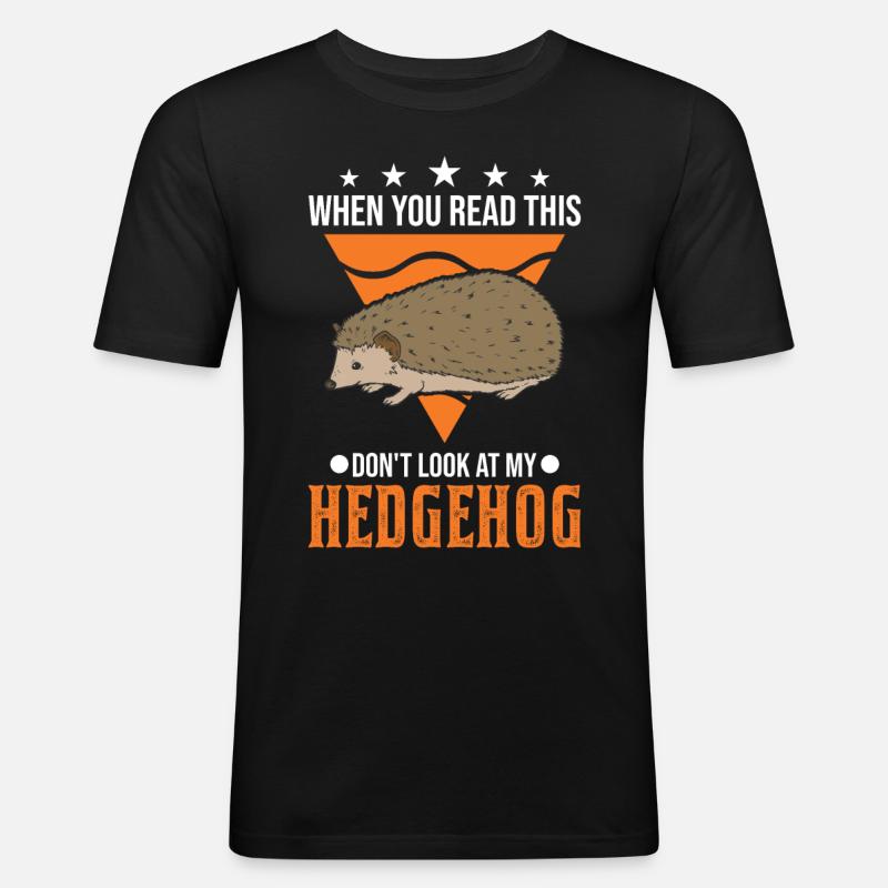 Igel Geschenk Stacheligel - Männer Slim Fit T-Shirt - Schwarz