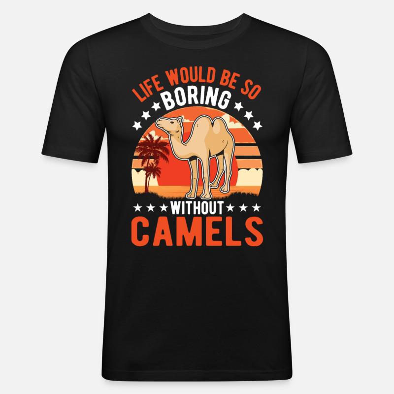 Kamel Geschenk Dromedar Camel Großkamel - Männer Slim Fit T-Shirt - Schwarz