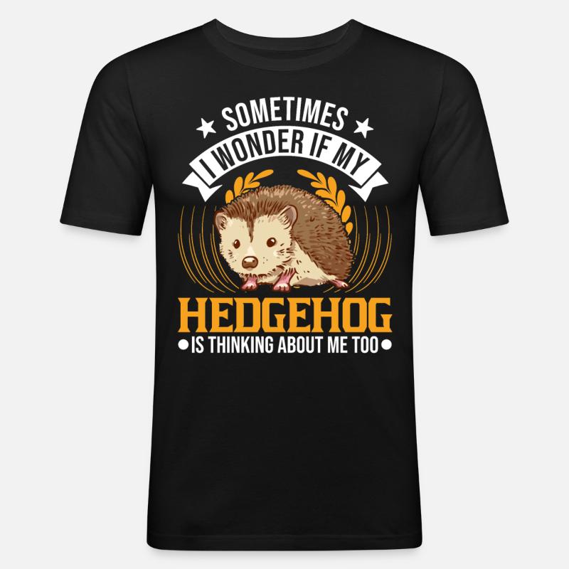 Igel Geschenk Stacheligel - Männer Slim Fit T-Shirt - Schwarz
