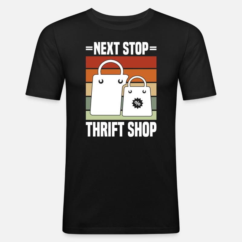 Secondhandladen Secondhand Öko Hipster Gebraucht - Männer Slim Fit T-Shirt - Schwarz