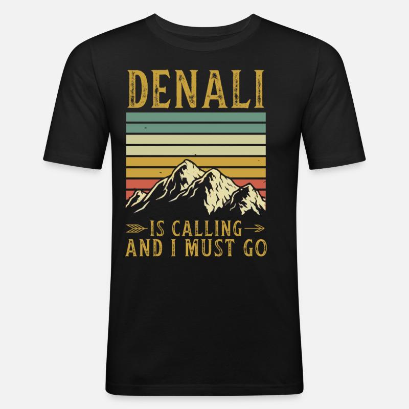 Alaska - Männer Slim Fit T-Shirt - Schwarz
