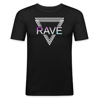 Rave Techno House Party EDM Festival Goa Electro - T-shirt près du corps Homme - noir - Devant - Nik (191cm)