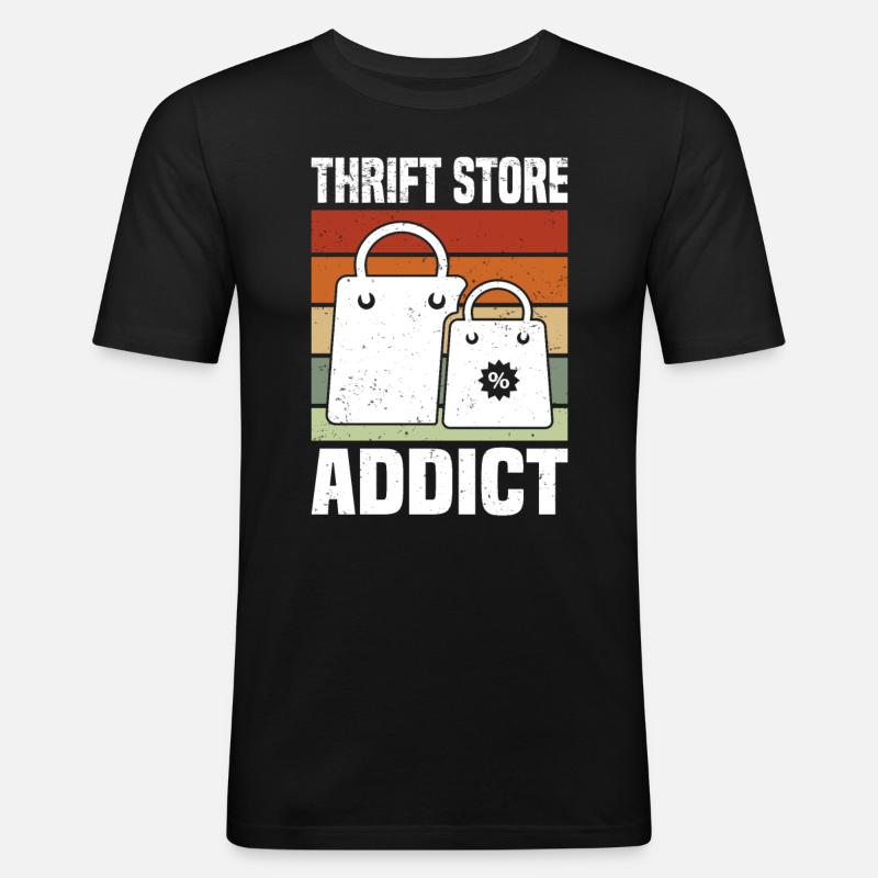 Secondhandladen Secondhand Öko Hipster Gebraucht - Männer Slim Fit T-Shirt - Schwarz