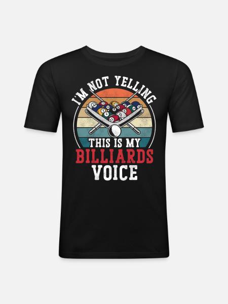 Billiards Pool Player Ball Retro - Men's Slim Fit T-Shirt - black