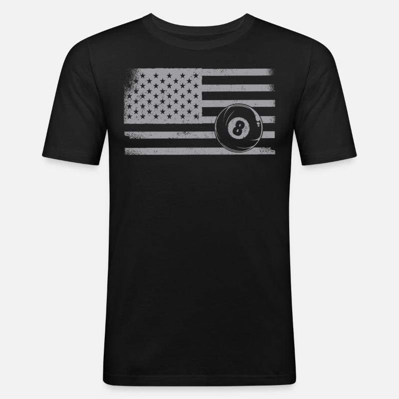 Billiards Pool Player Ball - Männer Slim Fit T-Shirt - Schwarz