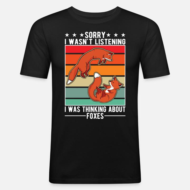 Fuchs Geschenk Rotfuchs - Männer Slim Fit T-Shirt - Schwarz