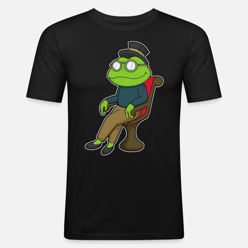 Frosch Stuhl - Männer Slim Fit T-Shirt - Schwarz