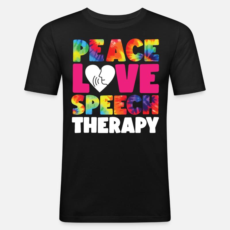 Speech Therapist Therapy Assistant - Männer Slim Fit T-Shirt - Schwarz