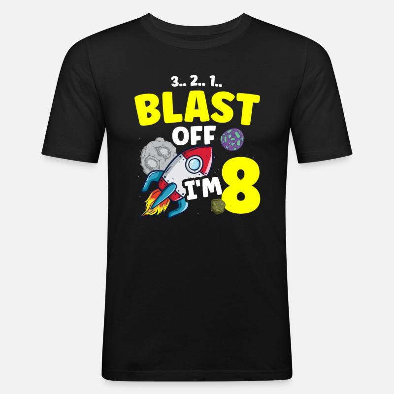 Ich Bin 8. Wissenschaftlicher - Männer Slim Fit T-Shirt - Schwarz